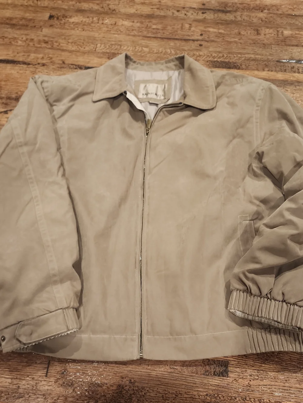 Vtg tan Rainforest full-zip lightweight jacket
